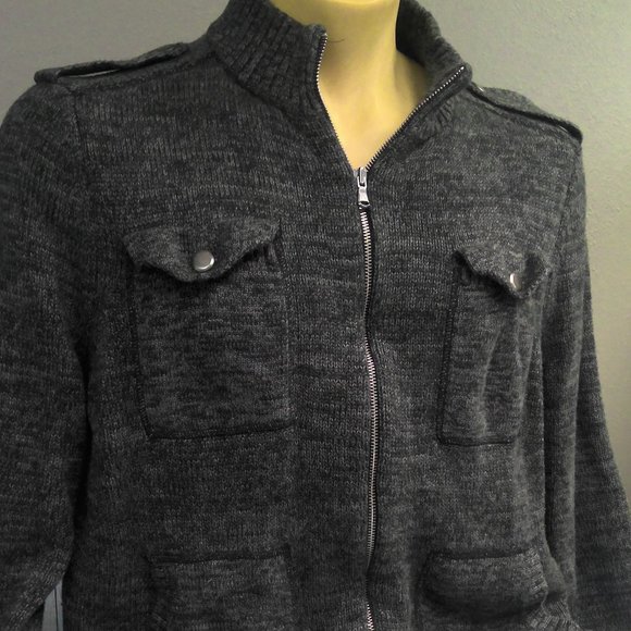 Rock & Republic Jacket Sweater Gray Long Sleeve Full Zip Men's XXL - Picture 2 of 8